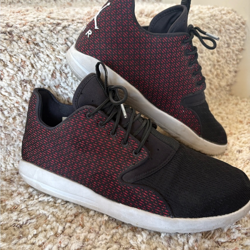 Jordan Black and Red Sneakers with Sleek Design